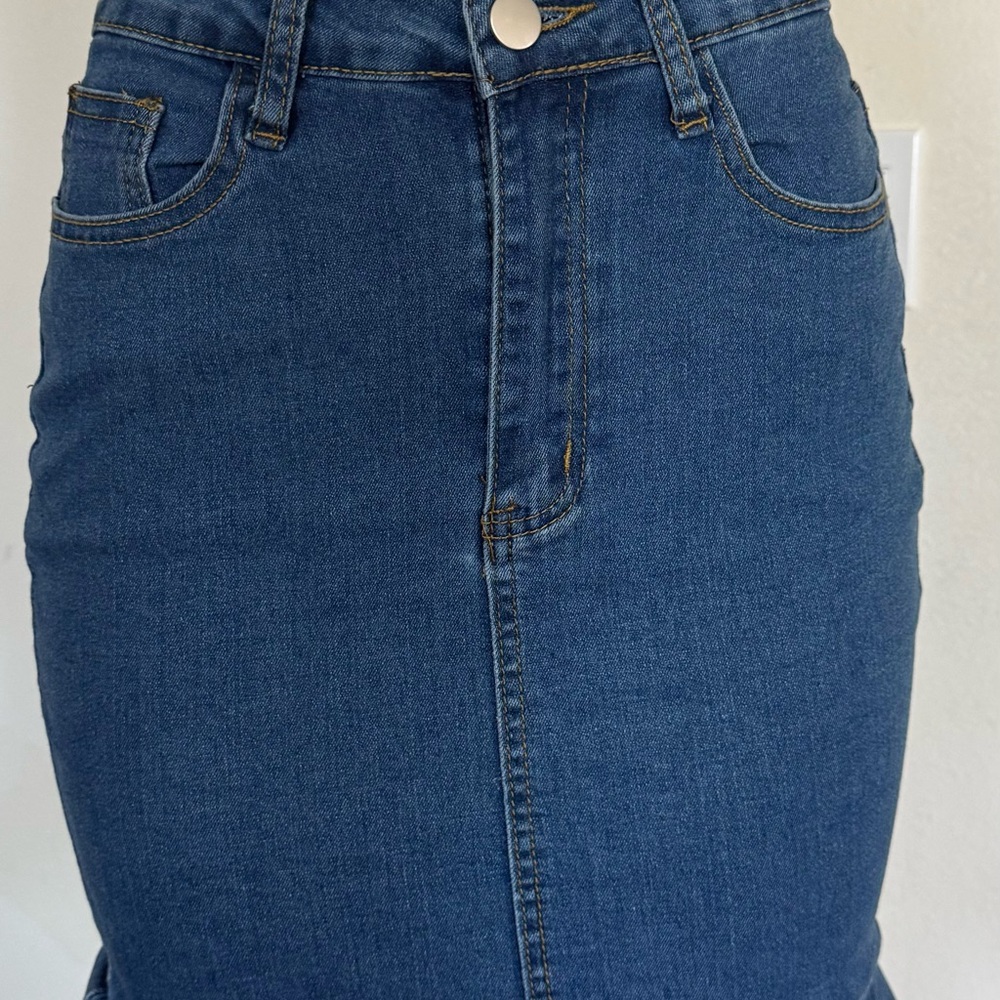 High-Rise Slim Fit Blue Denim Jeans